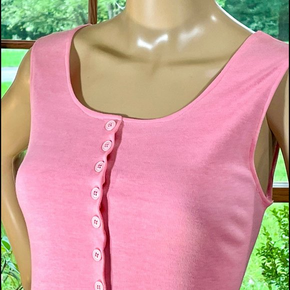 ▪️VTG▪️HANDMADE▪️1980's Pleated Sleeveless Midi Dress - Picture 3 of 8